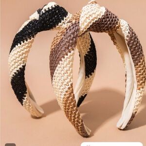 Stylish Black and Brown Knitted Headband